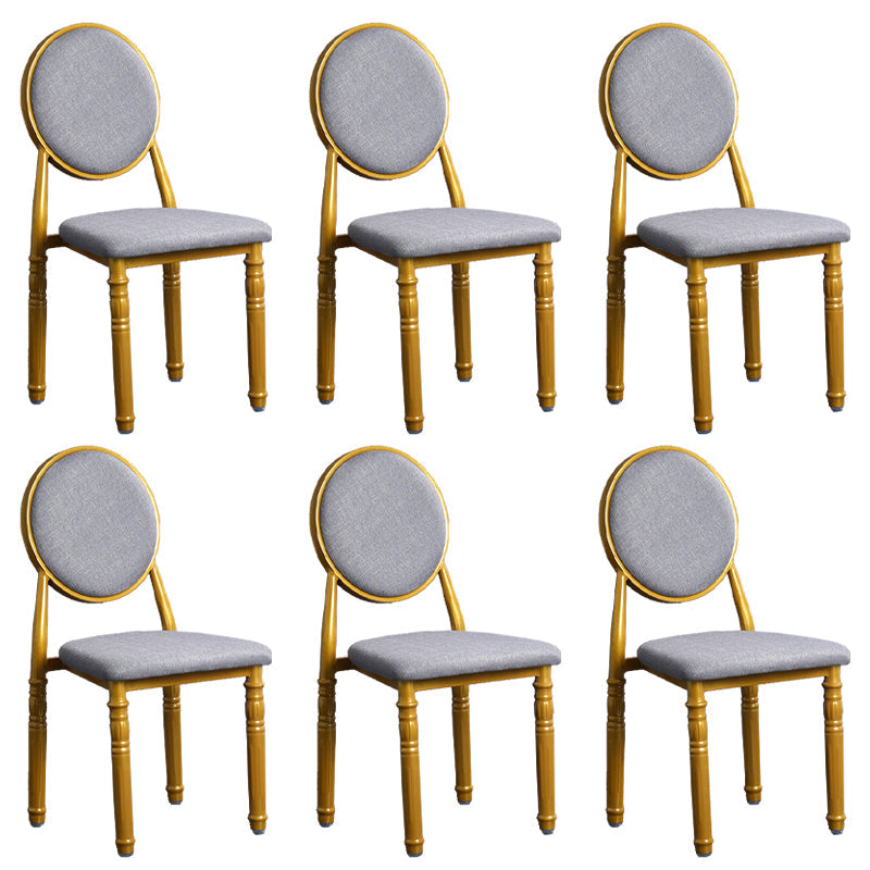 Scandinavian Home Side Chair Open Back Metal Upholstered Dining Side Chair Grey 6 Piece Set Clearhalo ' kitchen&dining_furn' 'Dining Chairs' 'Dining Tables & Seating' 'dining_chair' 'furn' 'furn_dining_chair' 'Furniture' 'furniture_dining_chair' 'Kitchen & Dining Furniture' 'kitchen' 3852631