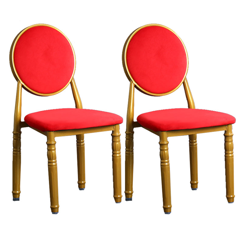 Scandinavian Home Side Chair Open Back Metal Upholstered Dining Side Chair Red 2 Piece Set Clearhalo ' kitchen&dining_furn' 'Dining Chairs' 'Dining Tables & Seating' 'dining_chair' 'furn' 'furn_dining_chair' 'Furniture' 'furniture_dining_chair' 'Kitchen & Dining Furniture' 'kitchen' 3852633