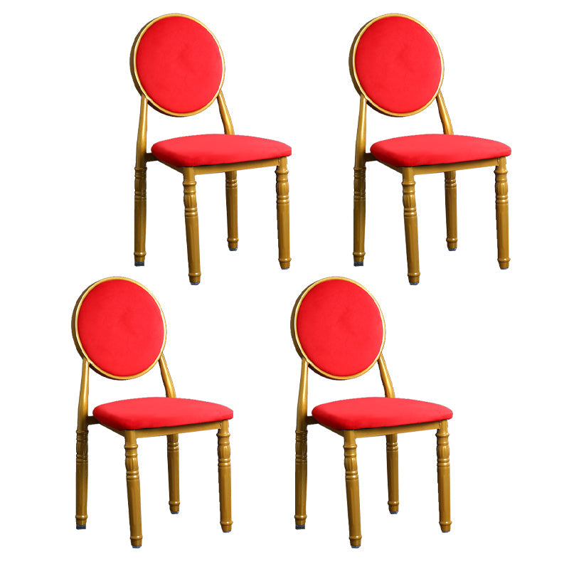 Scandinavian Home Side Chair Open Back Metal Upholstered Dining Side Chair Red 4 Piece Set Clearhalo ' kitchen&dining_furn' 'Dining Chairs' 'Dining Tables & Seating' 'dining_chair' 'furn' 'furn_dining_chair' 'Furniture' 'furniture_dining_chair' 'Kitchen & Dining Furniture' 'kitchen' 3852635