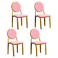 Scandinavian Home Side Chair Open Back Metal Upholstered Dining Side Chair Pink 4 Piece Set Clearhalo ' kitchen&dining_furn' 'Dining Chairs' 'Dining Tables & Seating' 'dining_chair' 'furn' 'furn_dining_chair' 'Furniture' 'furniture_dining_chair' 'Kitchen & Dining Furniture' 'kitchen' 3852641