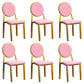 Scandinavian Home Side Chair Open Back Metal Upholstered Dining Side Chair Pink 6 Piece Set Clearhalo ' kitchen&dining_furn' 'Dining Chairs' 'Dining Tables & Seating' 'dining_chair' 'furn' 'furn_dining_chair' 'Furniture' 'furniture_dining_chair' 'Kitchen & Dining Furniture' 'kitchen' 3852642