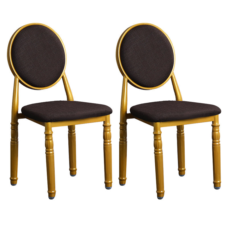 Scandinavian Home Side Chair Open Back Metal Upholstered Dining Side Chair Brown 2 Piece Set Clearhalo ' kitchen&dining_furn' 'Dining Chairs' 'Dining Tables & Seating' 'dining_chair' 'furn' 'furn_dining_chair' 'Furniture' 'furniture_dining_chair' 'Kitchen & Dining Furniture' 'kitchen' 3852649