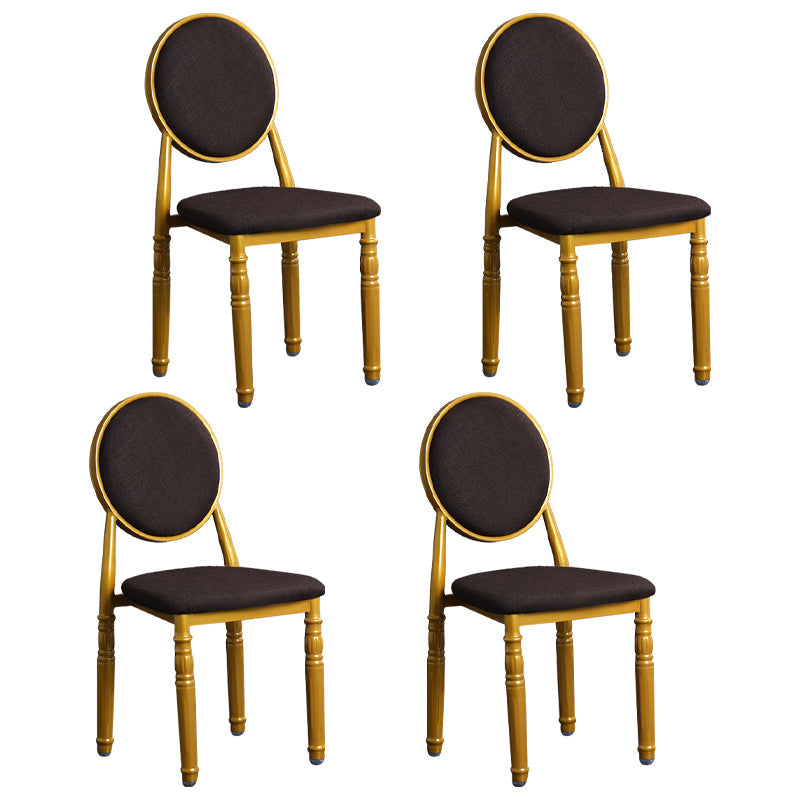 Scandinavian Home Side Chair Open Back Metal Upholstered Dining Side Chair Brown 4 Piece Set Clearhalo ' kitchen&dining_furn' 'Dining Chairs' 'Dining Tables & Seating' 'dining_chair' 'furn' 'furn_dining_chair' 'Furniture' 'furniture_dining_chair' 'Kitchen & Dining Furniture' 'kitchen' 3852650
