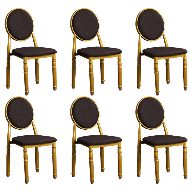 Scandinavian Home Side Chair Open Back Metal Upholstered Dining Side Chair Brown 6 Piece Set Clearhalo ' kitchen&dining_furn' 'Dining Chairs' 'Dining Tables & Seating' 'dining_chair' 'furn' 'furn_dining_chair' 'Furniture' 'furniture_dining_chair' 'Kitchen & Dining Furniture' 'kitchen' 3852651