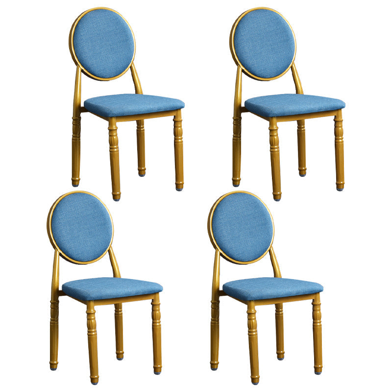 Scandinavian Home Side Chair Open Back Metal Upholstered Dining Side Chair Blue 4 Piece Set Clearhalo ' kitchen&dining_furn' 'Dining Chairs' 'Dining Tables & Seating' 'dining_chair' 'furn' 'furn_dining_chair' 'Furniture' 'furniture_dining_chair' 'Kitchen & Dining Furniture' 'kitchen' 3852653