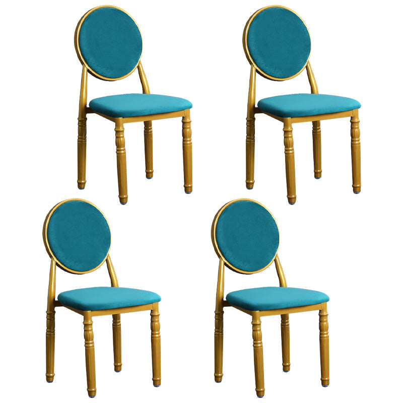 Scandinavian Home Side Chair Open Back Metal Upholstered Dining Side Chair Light Blue 4 Piece Set Clearhalo ' kitchen&dining_furn' 'Dining Chairs' 'Dining Tables & Seating' 'dining_chair' 'furn' 'furn_dining_chair' 'Furniture' 'furniture_dining_chair' 'Kitchen & Dining Furniture' 'kitchen' 3852656