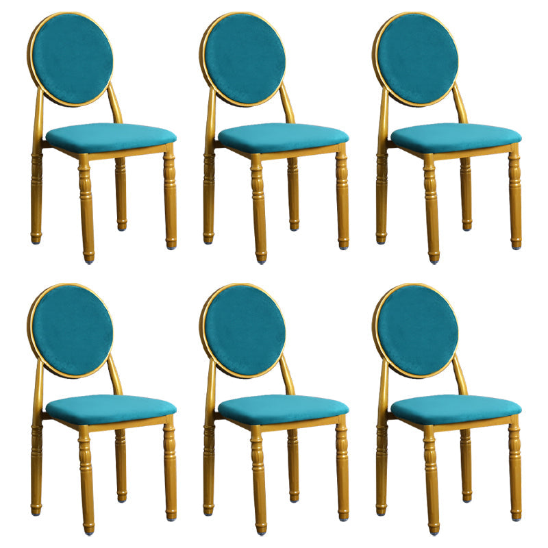 Scandinavian Home Side Chair Open Back Metal Upholstered Dining Side Chair Light Blue 6 Piece Set Clearhalo ' kitchen&dining_furn' 'Dining Chairs' 'Dining Tables & Seating' 'dining_chair' 'furn' 'furn_dining_chair' 'Furniture' 'furniture_dining_chair' 'Kitchen & Dining Furniture' 'kitchen' 3852657
