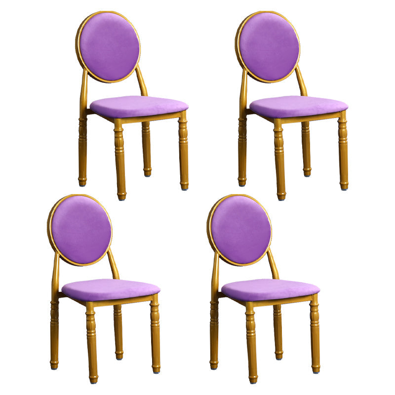 Scandinavian Home Side Chair Open Back Metal Upholstered Dining Side Chair Purple 4 Piece Set Clearhalo ' kitchen&dining_furn' 'Dining Chairs' 'Dining Tables & Seating' 'dining_chair' 'furn' 'furn_dining_chair' 'Furniture' 'furniture_dining_chair' 'Kitchen & Dining Furniture' 'kitchen' 3852662