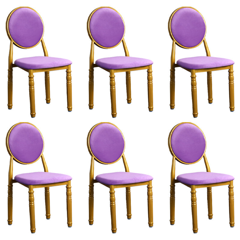 Scandinavian Home Side Chair Open Back Metal Upholstered Dining Side Chair Purple 6 Piece Set Clearhalo ' kitchen&dining_furn' 'Dining Chairs' 'Dining Tables & Seating' 'dining_chair' 'furn' 'furn_dining_chair' 'Furniture' 'furniture_dining_chair' 'Kitchen & Dining Furniture' 'kitchen' 3852663