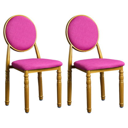 Scandinavian Home Side Chair Open Back Metal Upholstered Dining Side Chair Rose Red 2 Piece Set Clearhalo ' kitchen&dining_furn' 'Dining Chairs' 'Dining Tables & Seating' 'dining_chair' 'furn' 'furn_dining_chair' 'Furniture' 'furniture_dining_chair' 'Kitchen & Dining Furniture' 'kitchen' 3852664