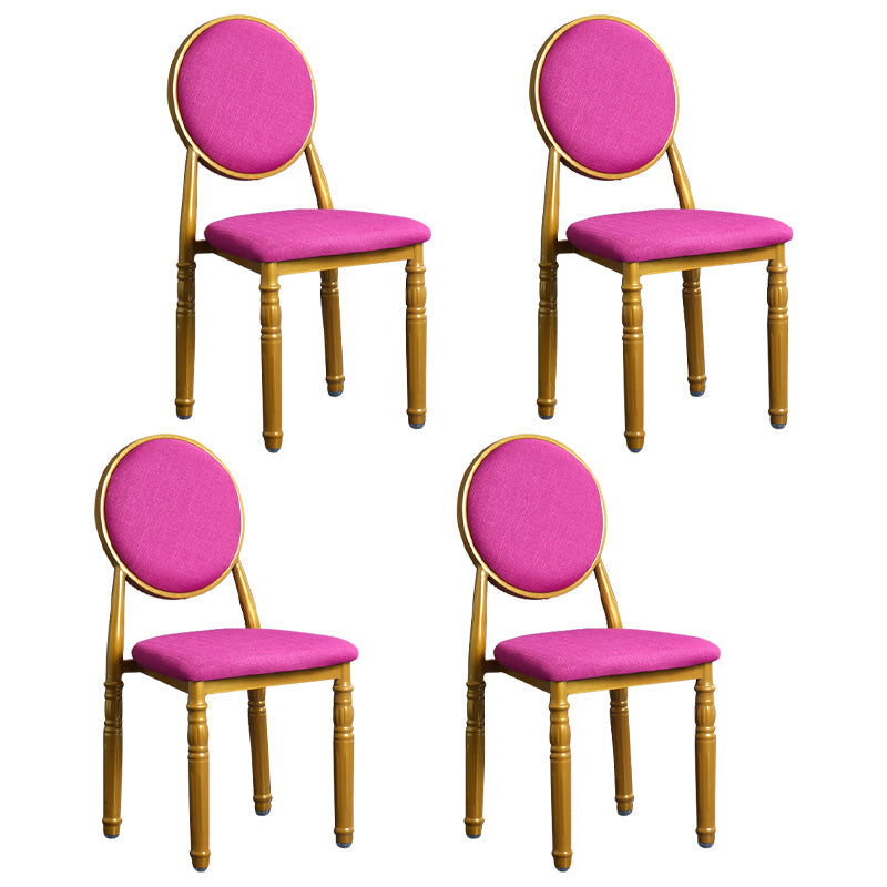 Scandinavian Home Side Chair Open Back Metal Upholstered Dining Side Chair Rose Red 4 Piece Set Clearhalo ' kitchen&dining_furn' 'Dining Chairs' 'Dining Tables & Seating' 'dining_chair' 'furn' 'furn_dining_chair' 'Furniture' 'furniture_dining_chair' 'Kitchen & Dining Furniture' 'kitchen' 3852665
