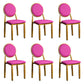Scandinavian Home Side Chair Open Back Metal Upholstered Dining Side Chair Rose Red 6 Piece Set Clearhalo ' kitchen&dining_furn' 'Dining Chairs' 'Dining Tables & Seating' 'dining_chair' 'furn' 'furn_dining_chair' 'Furniture' 'furniture_dining_chair' 'Kitchen & Dining Furniture' 'kitchen' 3852666