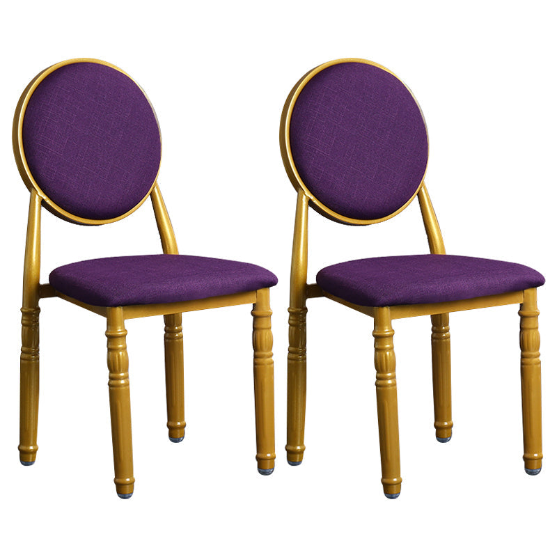 Scandinavian Home Side Chair Open Back Metal Upholstered Dining Side Chair Dark Purple 2 Piece Set Clearhalo ' kitchen&dining_furn' 'Dining Chairs' 'Dining Tables & Seating' 'dining_chair' 'furn' 'furn_dining_chair' 'Furniture' 'furniture_dining_chair' 'Kitchen & Dining Furniture' 'kitchen' 3852667
