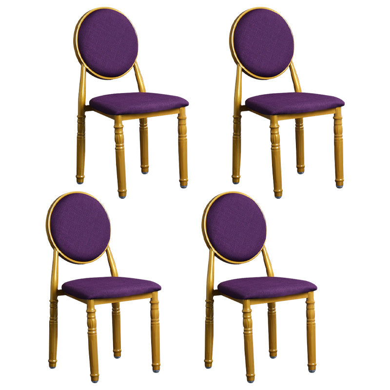 Scandinavian Home Side Chair Open Back Metal Upholstered Dining Side Chair Dark Purple 4 Piece Set Clearhalo ' kitchen&dining_furn' 'Dining Chairs' 'Dining Tables & Seating' 'dining_chair' 'furn' 'furn_dining_chair' 'Furniture' 'furniture_dining_chair' 'Kitchen & Dining Furniture' 'kitchen' 3852668