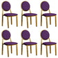 Scandinavian Home Side Chair Open Back Metal Upholstered Dining Side Chair Dark Purple 6 Piece Set Clearhalo ' kitchen&dining_furn' 'Dining Chairs' 'Dining Tables & Seating' 'dining_chair' 'furn' 'furn_dining_chair' 'Furniture' 'furniture_dining_chair' 'Kitchen & Dining Furniture' 'kitchen' 3852669