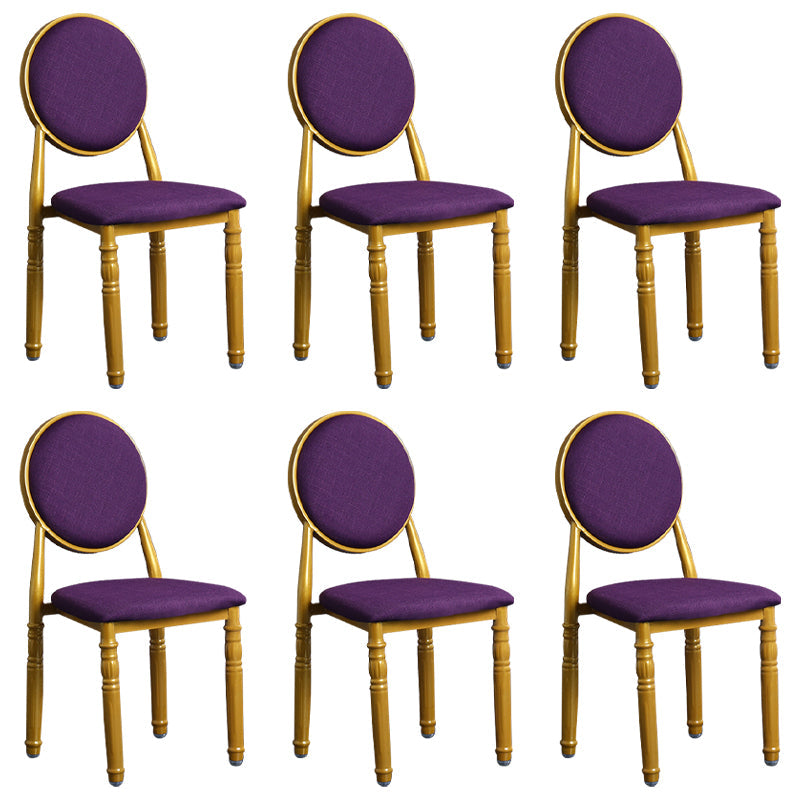Scandinavian Home Side Chair Open Back Metal Upholstered Dining Side Chair Dark Purple 6 Piece Set Clearhalo ' kitchen&dining_furn' 'Dining Chairs' 'Dining Tables & Seating' 'dining_chair' 'furn' 'furn_dining_chair' 'Furniture' 'furniture_dining_chair' 'Kitchen & Dining Furniture' 'kitchen' 3852669