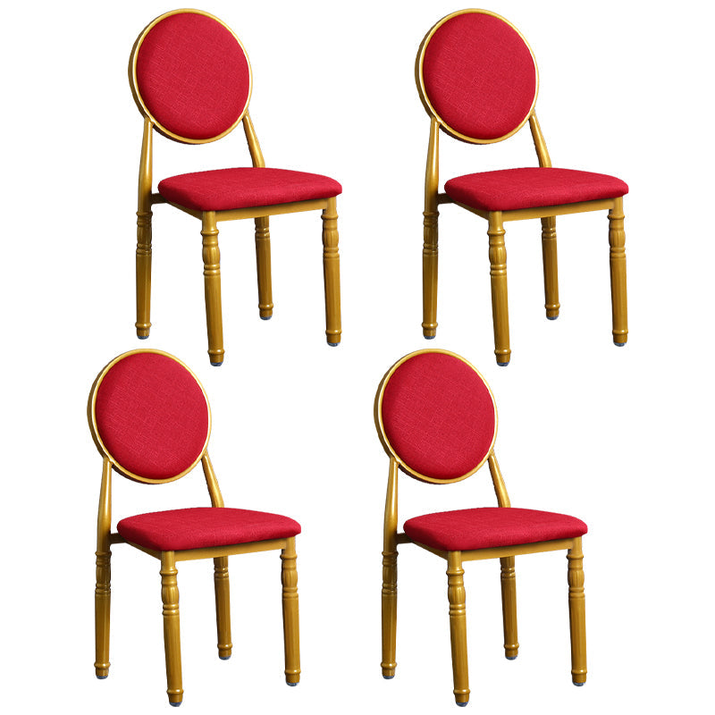 Scandinavian Home Side Chair Open Back Metal Upholstered Dining Side Chair Dark Red 4 Piece Set Clearhalo ' kitchen&dining_furn' 'Dining Chairs' 'Dining Tables & Seating' 'dining_chair' 'furn' 'furn_dining_chair' 'Furniture' 'furniture_dining_chair' 'Kitchen & Dining Furniture' 'kitchen' 3852671