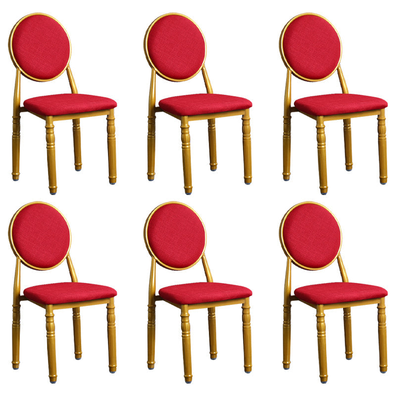 Scandinavian Home Side Chair Open Back Metal Upholstered Dining Side Chair Dark Red 6 Piece Set Clearhalo ' kitchen&dining_furn' 'Dining Chairs' 'Dining Tables & Seating' 'dining_chair' 'furn' 'furn_dining_chair' 'Furniture' 'furniture_dining_chair' 'Kitchen & Dining Furniture' 'kitchen' 3852672