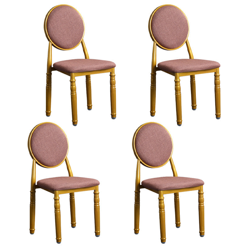 Scandinavian Home Side Chair Open Back Metal Upholstered Dining Side Chair Cameo Brown 4 Piece Set Clearhalo ' kitchen&dining_furn' 'Dining Chairs' 'Dining Tables & Seating' 'dining_chair' 'furn' 'furn_dining_chair' 'Furniture' 'furniture_dining_chair' 'Kitchen & Dining Furniture' 'kitchen' 3852674