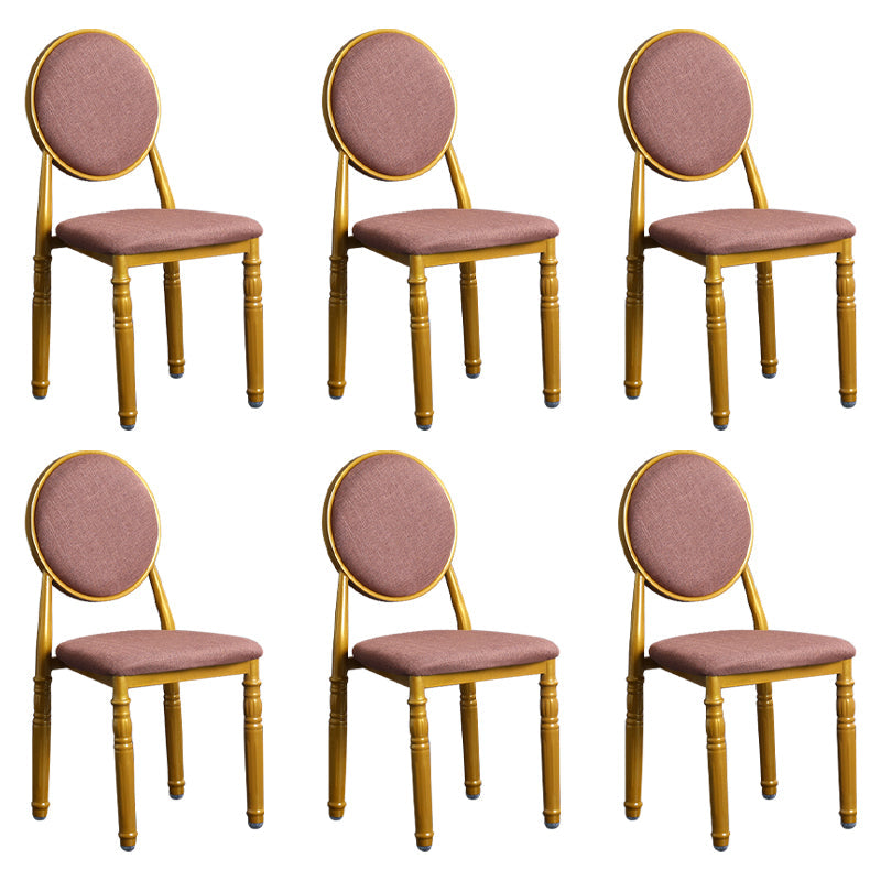 Scandinavian Home Side Chair Open Back Metal Upholstered Dining Side Chair Cameo Brown 6 Piece Set Clearhalo ' kitchen&dining_furn' 'Dining Chairs' 'Dining Tables & Seating' 'dining_chair' 'furn' 'furn_dining_chair' 'Furniture' 'furniture_dining_chair' 'Kitchen & Dining Furniture' 'kitchen' 3852675