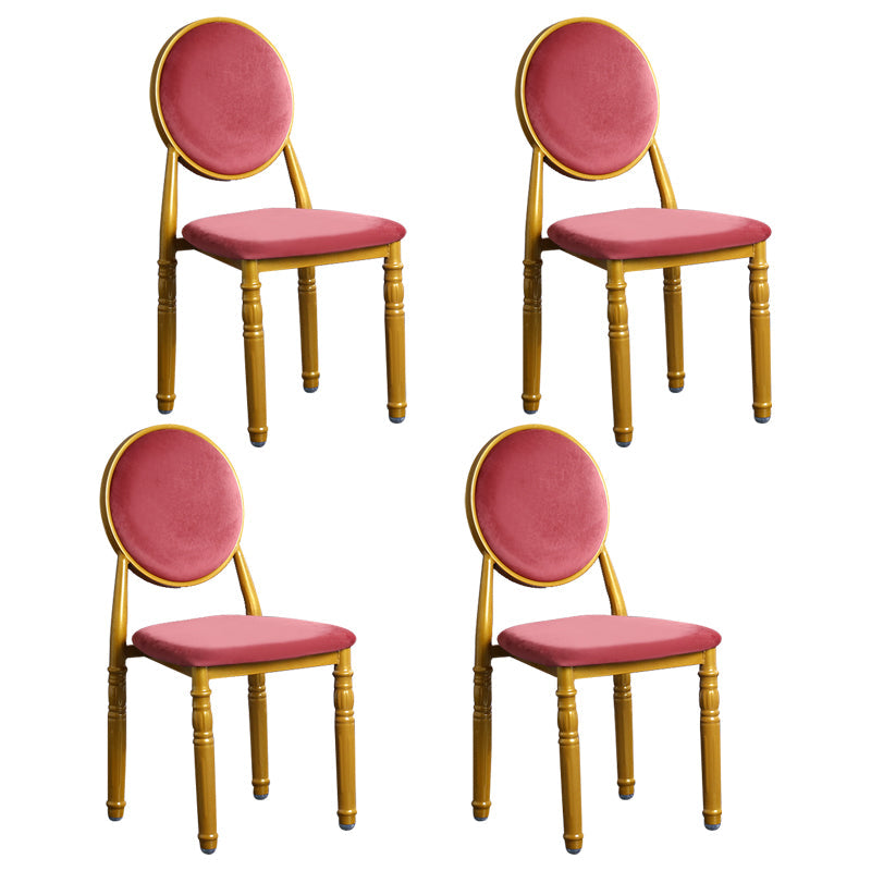 Scandinavian Home Side Chair Open Back Metal Upholstered Dining Side Chair Peach 4 Piece Set Clearhalo ' kitchen&dining_furn' 'Dining Chairs' 'Dining Tables & Seating' 'dining_chair' 'furn' 'furn_dining_chair' 'Furniture' 'furniture_dining_chair' 'Kitchen & Dining Furniture' 'kitchen' 3852677