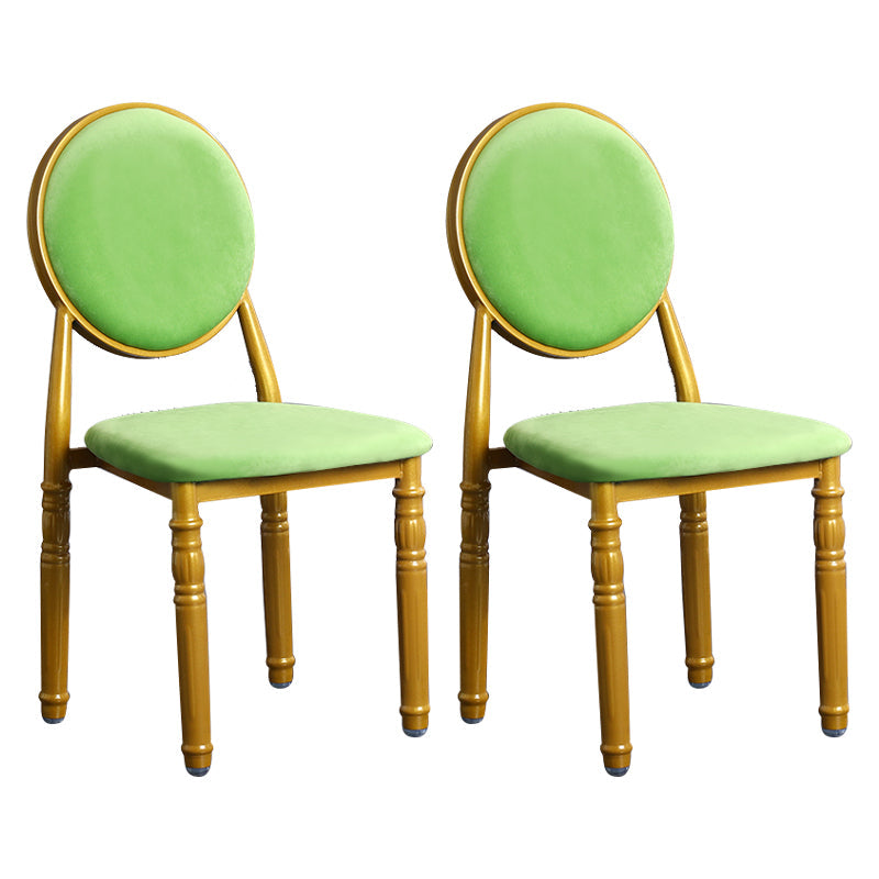 Scandinavian Home Side Chair Open Back Metal Upholstered Dining Side Chair Fruit Green 2 Piece Set Clearhalo ' kitchen&dining_furn' 'Dining Chairs' 'Dining Tables & Seating' 'dining_chair' 'furn' 'furn_dining_chair' 'Furniture' 'furniture_dining_chair' 'Kitchen & Dining Furniture' 'kitchen' 3852682