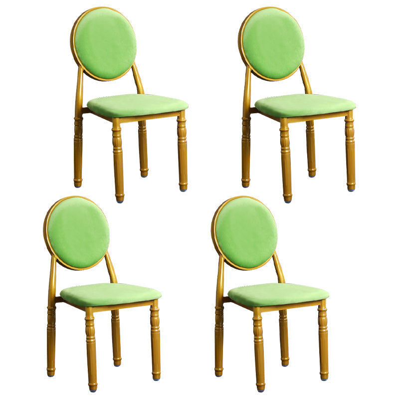 Scandinavian Home Side Chair Open Back Metal Upholstered Dining Side Chair Fruit Green 4 Piece Set Clearhalo ' kitchen&dining_furn' 'Dining Chairs' 'Dining Tables & Seating' 'dining_chair' 'furn' 'furn_dining_chair' 'Furniture' 'furniture_dining_chair' 'Kitchen & Dining Furniture' 'kitchen' 3852683