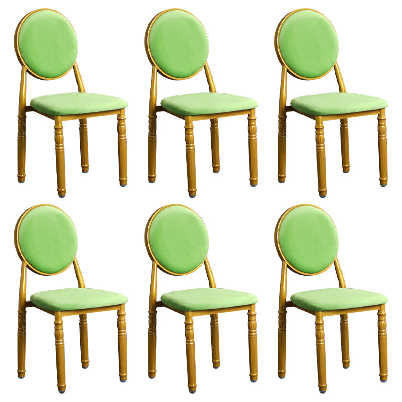 Scandinavian Home Side Chair Open Back Metal Upholstered Dining Side Chair Fruit Green 6 Piece Set Clearhalo ' kitchen&dining_furn' 'Dining Chairs' 'Dining Tables & Seating' 'dining_chair' 'furn' 'furn_dining_chair' 'Furniture' 'furniture_dining_chair' 'Kitchen & Dining Furniture' 'kitchen' 3852684