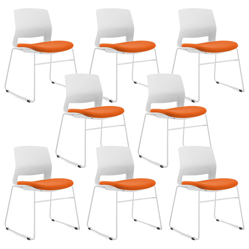 Minimalist Style Linen Fabric Dining Chair Open Back Dining Armless Chair Orange 8 Piece Set Clearhalo ' kitchen&dining_furn' 'Dining Chairs' 'Dining Tables & Seating' 'dining_chair' 'furn' 'furn_dining_chair' 'Furniture' 'furniture_dining_chair' 'Kitchen & Dining Furniture' 'kitchen' 3852703