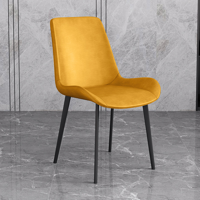 Leather Scandinavian Restaurant Side Chair Parsons Dining Chair with Metal Legs Clearhalo ' kitchen&dining_furn' 'Dining Chairs' 'Dining Tables & Seating' 'dining_chair' 'furn' 'furn_dining_chair' 'Furniture' 'furniture_dining_chair' 'Kitchen & Dining Furniture' 'kitchen' 3852712
