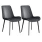 Leather Scandinavian Restaurant Side Chair Parsons Dining Chair with Metal Legs Dark Gray 2 Piece Set Black Clearhalo ' kitchen&dining_furn' 'Dining Chairs' 'Dining Tables & Seating' 'dining_chair' 'furn' 'furn_dining_chair' 'Furniture' 'furniture_dining_chair' 'Kitchen & Dining Furniture' 'kitchen' 3852713
