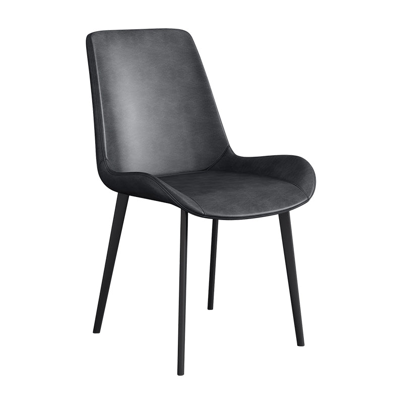 Leather Scandinavian Restaurant Side Chair Parsons Dining Chair with Metal Legs Clearhalo ' kitchen&dining_furn' 'Dining Chairs' 'Dining Tables & Seating' 'dining_chair' 'furn' 'furn_dining_chair' 'Furniture' 'furniture_dining_chair' 'Kitchen & Dining Furniture' 'kitchen' 3852715