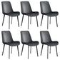 Leather Scandinavian Restaurant Side Chair Parsons Dining Chair with Metal Legs Dark Gray 6 Piece Set Black Clearhalo ' kitchen&dining_furn' 'Dining Chairs' 'Dining Tables & Seating' 'dining_chair' 'furn' 'furn_dining_chair' 'Furniture' 'furniture_dining_chair' 'Kitchen & Dining Furniture' 'kitchen' 3852716