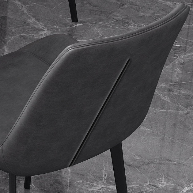 Leather Scandinavian Restaurant Side Chair Parsons Dining Chair with Metal Legs Clearhalo ' kitchen&dining_furn' 'Dining Chairs' 'Dining Tables & Seating' 'dining_chair' 'furn' 'furn_dining_chair' 'Furniture' 'furniture_dining_chair' 'Kitchen & Dining Furniture' 'kitchen' 3852723