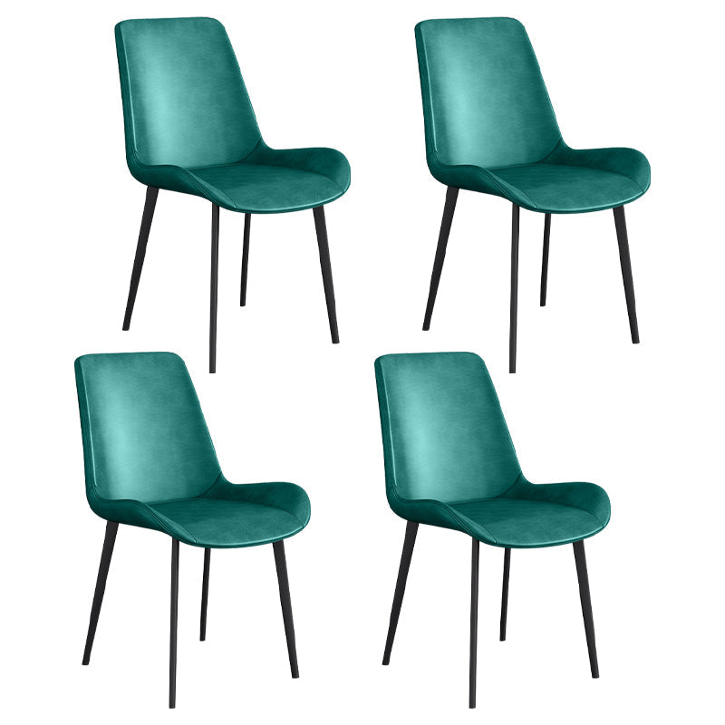 Leather Scandinavian Restaurant Side Chair Parsons Dining Chair with Metal Legs Green 4 Piece Set Black Clearhalo ' kitchen&dining_furn' 'Dining Chairs' 'Dining Tables & Seating' 'dining_chair' 'furn' 'furn_dining_chair' 'Furniture' 'furniture_dining_chair' 'Kitchen & Dining Furniture' 'kitchen' 3852735