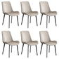 Leather Scandinavian Restaurant Side Chair Parsons Dining Chair with Metal Legs Apricot 6 Piece Set Black Clearhalo ' kitchen&dining_furn' 'Dining Chairs' 'Dining Tables & Seating' 'dining_chair' 'furn' 'furn_dining_chair' 'Furniture' 'furniture_dining_chair' 'Kitchen & Dining Furniture' 'kitchen' 3852739