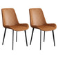 Leather Scandinavian Restaurant Side Chair Parsons Dining Chair with Metal Legs Orange 2 Piece Set Black Clearhalo ' kitchen&dining_furn' 'Dining Chairs' 'Dining Tables & Seating' 'dining_chair' 'furn' 'furn_dining_chair' 'Furniture' 'furniture_dining_chair' 'Kitchen & Dining Furniture' 'kitchen' 3852746