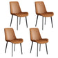 Leather Scandinavian Restaurant Side Chair Parsons Dining Chair with Metal Legs Orange 4 Piece Set Black Clearhalo ' kitchen&dining_furn' 'Dining Chairs' 'Dining Tables & Seating' 'dining_chair' 'furn' 'furn_dining_chair' 'Furniture' 'furniture_dining_chair' 'Kitchen & Dining Furniture' 'kitchen' 3852747