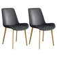 Leather Scandinavian Restaurant Side Chair Parsons Dining Chair with Metal Legs Dark Gray 2 Piece Set Brass Gold Clearhalo ' kitchen&dining_furn' 'Dining Chairs' 'Dining Tables & Seating' 'dining_chair' 'furn' 'furn_dining_chair' 'Furniture' 'furniture_dining_chair' 'Kitchen & Dining Furniture' 'kitchen' 3852752