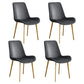 Leather Scandinavian Restaurant Side Chair Parsons Dining Chair with Metal Legs Dark Gray 4 Piece Set Brass Gold Clearhalo ' kitchen&dining_furn' 'Dining Chairs' 'Dining Tables & Seating' 'dining_chair' 'furn' 'furn_dining_chair' 'Furniture' 'furniture_dining_chair' 'Kitchen & Dining Furniture' 'kitchen' 3852753