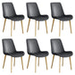 Leather Scandinavian Restaurant Side Chair Parsons Dining Chair with Metal Legs Dark Gray 6 Piece Set Brass Gold Clearhalo ' kitchen&dining_furn' 'Dining Chairs' 'Dining Tables & Seating' 'dining_chair' 'furn' 'furn_dining_chair' 'Furniture' 'furniture_dining_chair' 'Kitchen & Dining Furniture' 'kitchen' 3852754