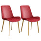 Leather Scandinavian Restaurant Side Chair Parsons Dining Chair with Metal Legs Red 2 Piece Set Brass Gold Clearhalo ' kitchen&dining_furn' 'Dining Chairs' 'Dining Tables & Seating' 'dining_chair' 'furn' 'furn_dining_chair' 'Furniture' 'furniture_dining_chair' 'Kitchen & Dining Furniture' 'kitchen' 3852755