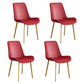 Leather Scandinavian Restaurant Side Chair Parsons Dining Chair with Metal Legs Red 4 Piece Set Brass Gold Clearhalo ' kitchen&dining_furn' 'Dining Chairs' 'Dining Tables & Seating' 'dining_chair' 'furn' 'furn_dining_chair' 'Furniture' 'furniture_dining_chair' 'Kitchen & Dining Furniture' 'kitchen' 3852756