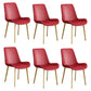Leather Scandinavian Restaurant Side Chair Parsons Dining Chair with Metal Legs Red 6 Piece Set Brass Gold Clearhalo ' kitchen&dining_furn' 'Dining Chairs' 'Dining Tables & Seating' 'dining_chair' 'furn' 'furn_dining_chair' 'Furniture' 'furniture_dining_chair' 'Kitchen & Dining Furniture' 'kitchen' 3852757