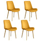 Leather Scandinavian Restaurant Side Chair Parsons Dining Chair with Metal Legs Yellow 4 Piece Set Brass Gold Clearhalo ' kitchen&dining_furn' 'Dining Chairs' 'Dining Tables & Seating' 'dining_chair' 'furn' 'furn_dining_chair' 'Furniture' 'furniture_dining_chair' 'Kitchen & Dining Furniture' 'kitchen' 3852759