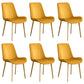 Leather Scandinavian Restaurant Side Chair Parsons Dining Chair with Metal Legs Yellow 6 Piece Set Brass Gold Clearhalo ' kitchen&dining_furn' 'Dining Chairs' 'Dining Tables & Seating' 'dining_chair' 'furn' 'furn_dining_chair' 'Furniture' 'furniture_dining_chair' 'Kitchen & Dining Furniture' 'kitchen' 3852760