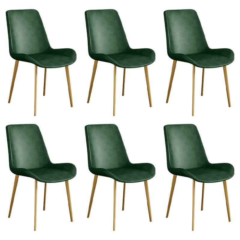 Leather Scandinavian Restaurant Side Chair Parsons Dining Chair with Metal Legs 6 Piece Set Brass Gold Clearhalo ' kitchen&dining_furn' 'Dining Chairs' 'Dining Tables & Seating' 'dining_chair' 'furn' 'furn_dining_chair' 'Furniture' 'furniture_dining_chair' 'Kitchen & Dining Furniture' 'kitchen' 3852766