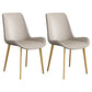 Leather Scandinavian Restaurant Side Chair Parsons Dining Chair with Metal Legs Apricot 2 Piece Set Brass Gold Clearhalo ' kitchen&dining_furn' 'Dining Chairs' 'Dining Tables & Seating' 'dining_chair' 'furn' 'furn_dining_chair' 'Furniture' 'furniture_dining_chair' 'Kitchen & Dining Furniture' 'kitchen' 3852767
