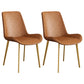 Leather Scandinavian Restaurant Side Chair Parsons Dining Chair with Metal Legs Orange 2 Piece Set Brass Gold Clearhalo ' kitchen&dining_furn' 'Dining Chairs' 'Dining Tables & Seating' 'dining_chair' 'furn' 'furn_dining_chair' 'Furniture' 'furniture_dining_chair' 'Kitchen & Dining Furniture' 'kitchen' 3852773