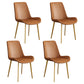 Leather Scandinavian Restaurant Side Chair Parsons Dining Chair with Metal Legs Orange 4 Piece Set Brass Gold Clearhalo ' kitchen&dining_furn' 'Dining Chairs' 'Dining Tables & Seating' 'dining_chair' 'furn' 'furn_dining_chair' 'Furniture' 'furniture_dining_chair' 'Kitchen & Dining Furniture' 'kitchen' 3852774